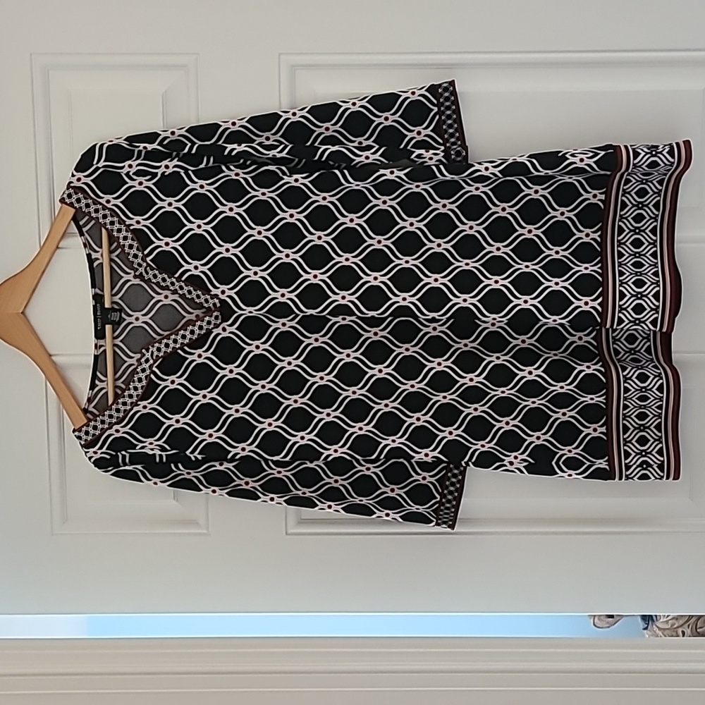 WHBM Embroidered Split Neck Jersey Tunic